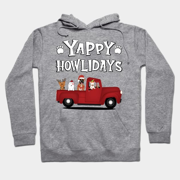 Yappy Howl-idays (White Text) Hoodie by Blended Designs